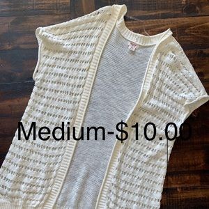 Off white short sleeve cover up